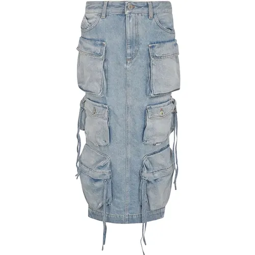 Cotton Skirt with Cargo Pockets , female, Sizes: W26, W27 - The Attico - Modalova