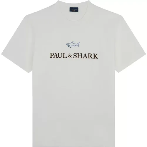 Lässiges Baumwoll-T-Shirt , Herren, Größe: L - PAUL & SHARK - Modalova