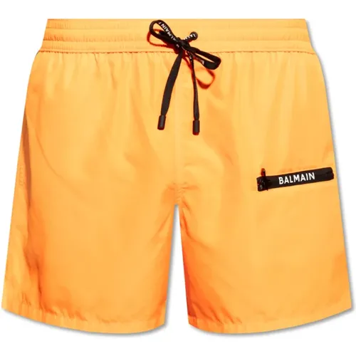 Badeshorts mit Logo , Herren, Größe: L - Balmain - Modalova