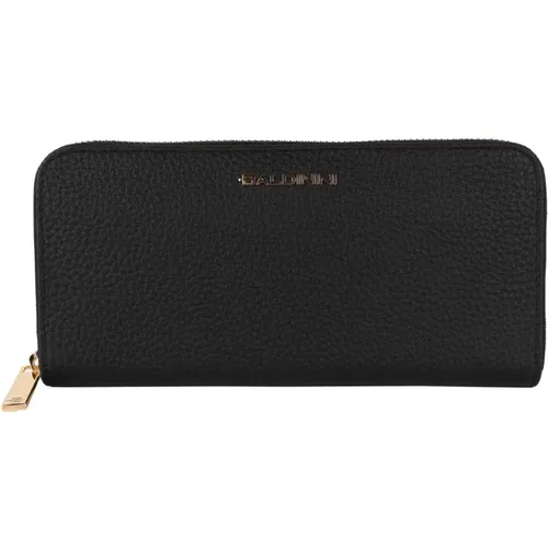 Leather Wallet Zipper Front Logo , female, Sizes: ONE SIZE - Baldinini - Modalova