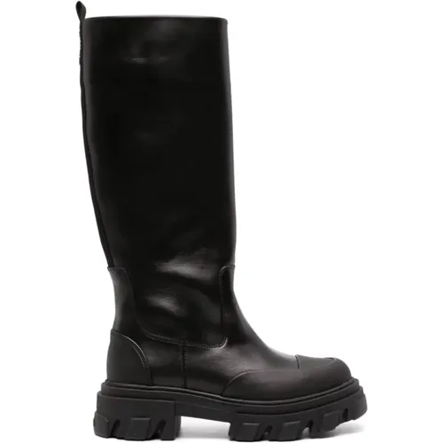 Cleated high tubular boot , female, Sizes: 8 UK, 5 UK, 3 UK, 6 UK, 4 UK, 7 UK - Ganni - Modalova