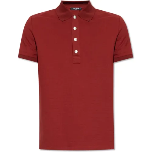 Polo shirt with monogram , male, Sizes: 2XL, XL, L - Balmain - Modalova
