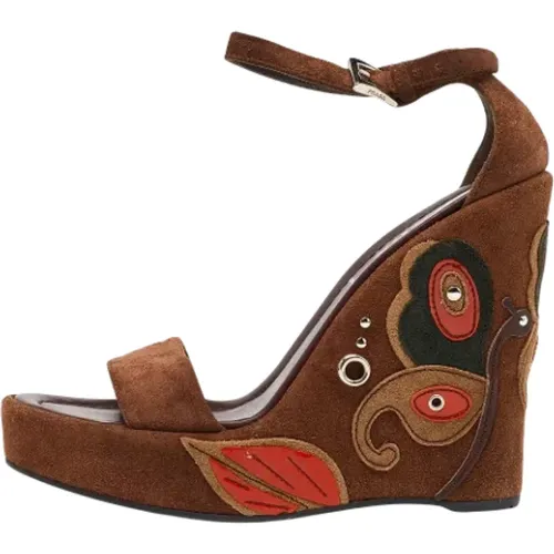 Pre-owned Suede sandals , female, Sizes: 3 1/2 UK - Prada Vintage - Modalova