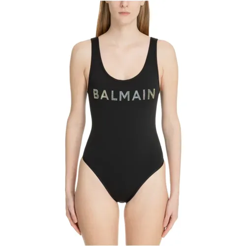 Logo Badeanzug , Damen, Größe: M - Balmain - Modalova