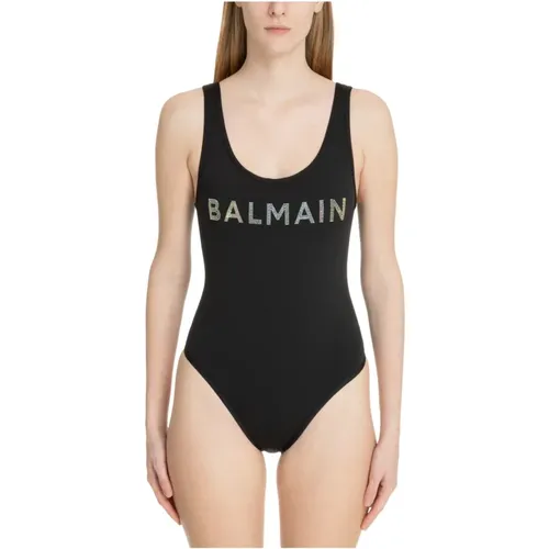 Logo Badeanzug , Damen, Größe: S - Balmain - Modalova