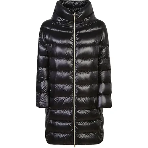 Schwarze Wintermäntel , Damen, Größe: L - Herno - Modalova