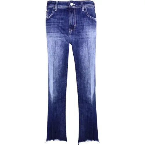 High-Waist Frayed Crop Jeans , Damen, Größe: W26 - Jacob Cohën - Modalova