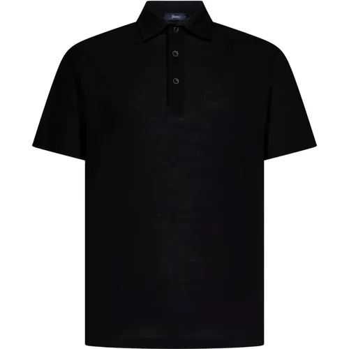 Schwarzes Polo-Shirt für Herren , Herren, Größe: XL - Herno - Modalova