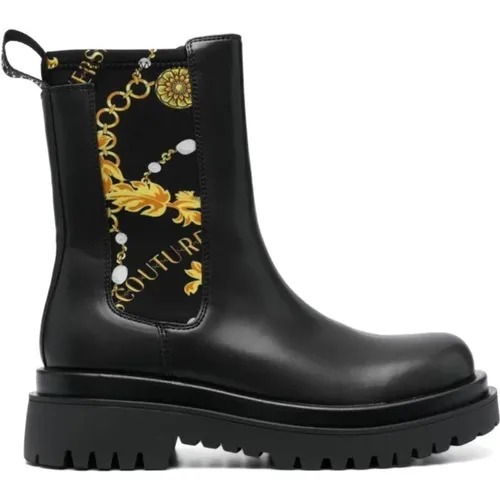 Schwarze Chelsea-Stiefel für Frauen , Damen, Größe: 36 EU - Versace Jeans Couture - Modalova