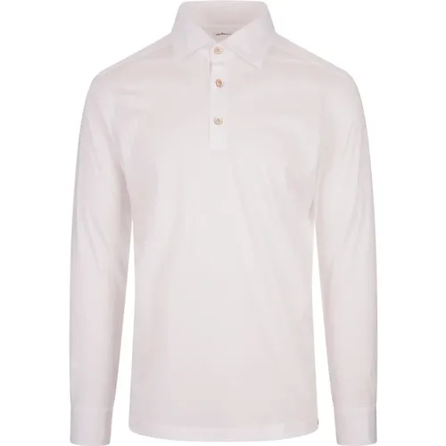 Weißes Baumwoll-Poloshirt , Herren, Größe: XL - Kiton - Modalova