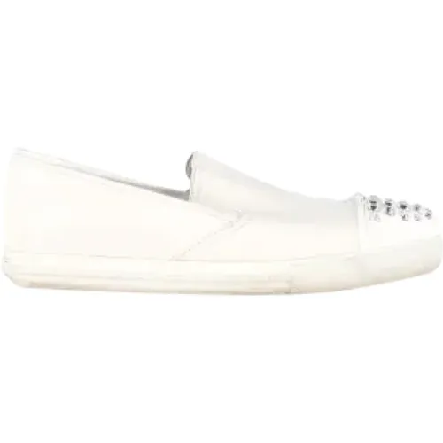 Pre-owned Leather sneakers , female, Sizes: 5 1/2 UK - Miu Miu Pre-owned - Modalova