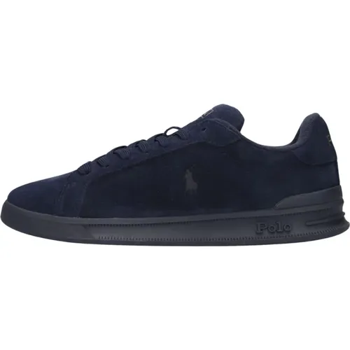 Marineblaue Low-Top-Sneakers Heritage Court , Herren, Größe: 48 EU - Ralph Lauren - Modalova