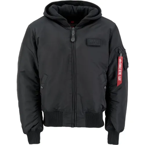 Herren Bomberjacke mit abnehmbarer Kapuze , Herren, Größe: L - alpha industries - Modalova