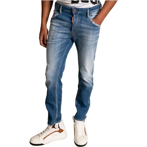 Trendy Slim-Fit Men`s Jeans , male, Sizes: L - Dsquared2 - Modalova