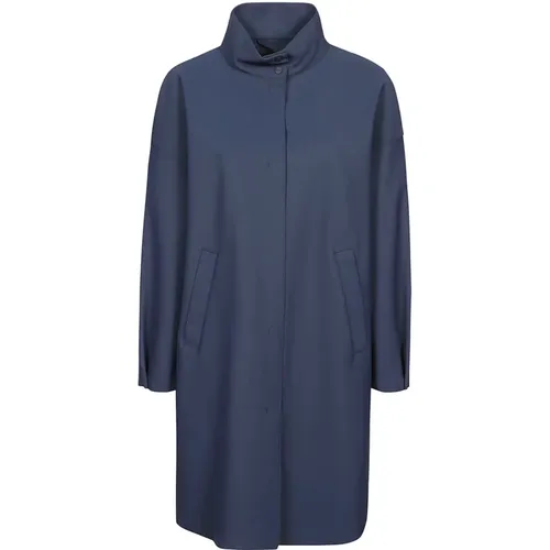 Navy Raincoat , female, Sizes: XS, S, M - Herno - Modalova