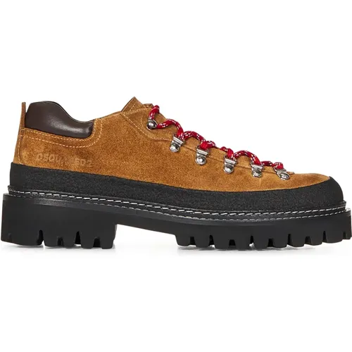 Braune Flache Schnürschuhe Aw24 , Herren, Größe: 40 EU - Dsquared2 - Modalova