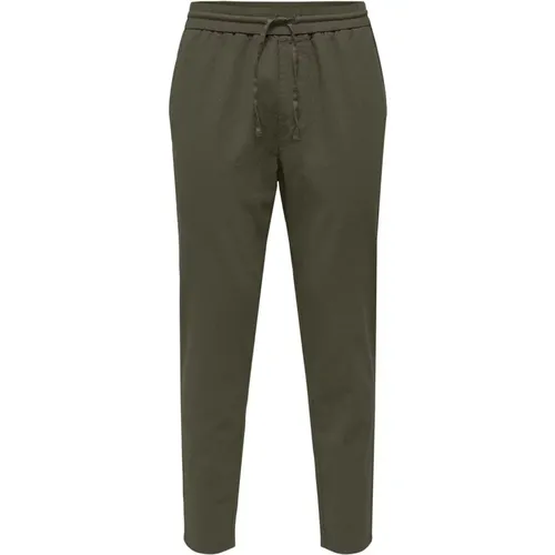 Linus Tapered Fit Stoffhose , Herren, Größe: 2XL - Only & Sons - Modalova