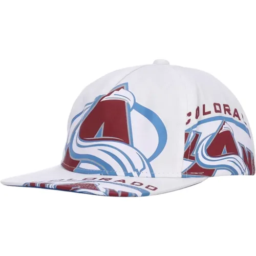 Colorado Avalanche Flat Visor Cap , male, Sizes: ONE SIZE - Mitchell & Ness - Modalova