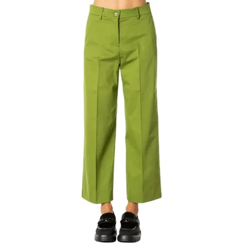 Cotton Pants - Size 38, Pistachio , female, Sizes: S - Max Mara Weekend - Modalova