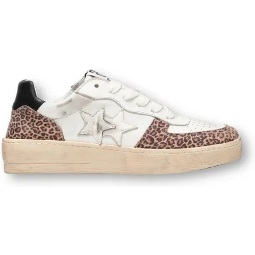 Leopard Detail Bianca Padel Sneakers , female, Sizes: 7 UK, 3 UK, 8 UK, 4 UK, 5 UK - 2Star - Modalova