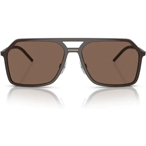 Braune Quadratische Pilotenbrille - Dolce & Gabbana - Modalova