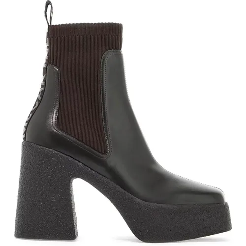 Chunky Heel Sock Ankle Boots , female, Sizes: 4 UK, 3 UK, 6 UK, 7 UK - Stella Mccartney - Modalova