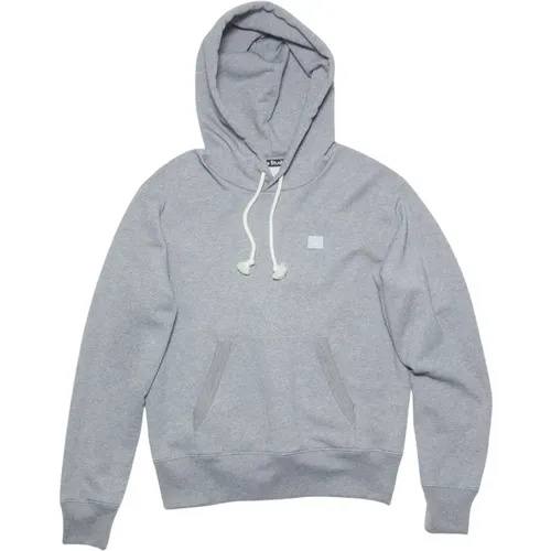 Grauer Hoodie mit Logo-Patch , Damen, Größe: S - Acne Studios - Modalova