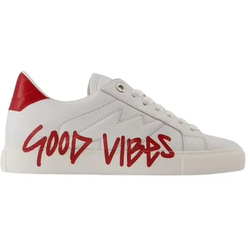 Weiße Ledersneakers - Good Vibes , Damen, Größe: 39 EU - Zadig & Voltaire - Modalova