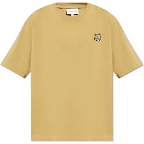 T-Shirt mit Logo , Herren, Größe: M - Maison Kitsuné - Modalova