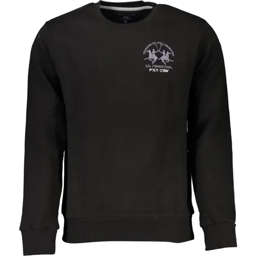 Schwarzer Sweatshirt mit Langen Ärmeln Besticktes Logo - LA MARTINA - Modalova