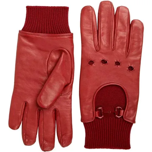 Leather Horsebit Gloves , female, Sizes: 9 IN, 9 1/2 IN, 8 IN - Gucci - Modalova