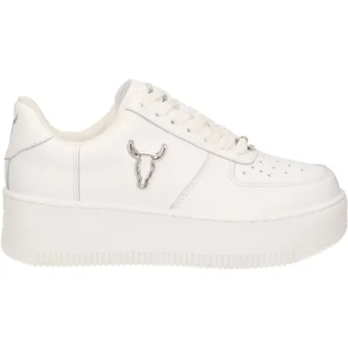 Leather Sneaker with Silver Logo , female, Sizes: 4 UK, 7 UK - Windsor Smith - Modalova