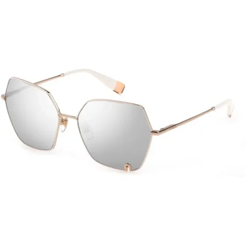 Rosé Metall Sonnenbrille für Frauen - Furla - Modalova