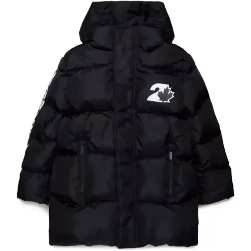 Kinder Schwarze Jacke Piumino Stil - Dsquared2 - Modalova