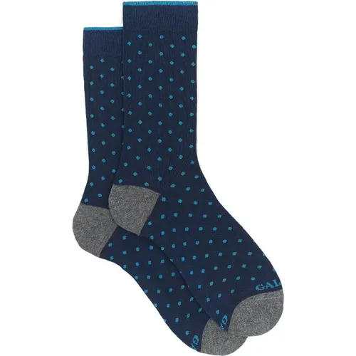 Blau Gepunktete Kurze Baumwollsocken - Gallo - Modalova