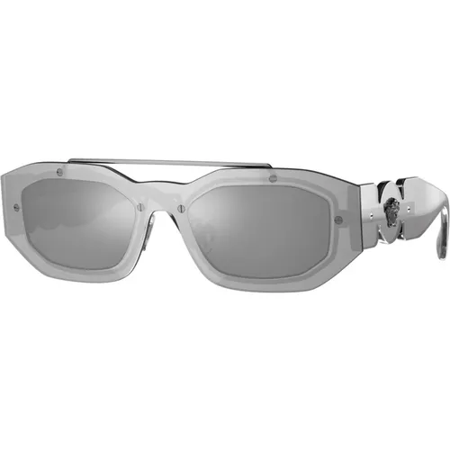 Transparent Ruthenium/Silver Sunglasses , male, Sizes: 51 MM - Versace - Modalova