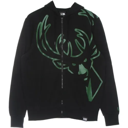 Milwaukee Bucks Lightweight Zip Hoodie , male, Sizes: XL - new era - Modalova