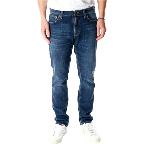 Schmale Straight-Fit-Jeans mit Comfort Stretch , Herren, Größe: W31 L34 - Nudie Jeans - Modalova