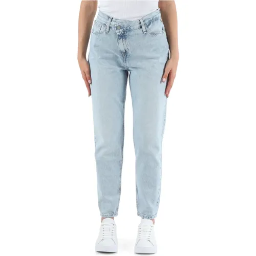 Mom Fit Jeans mit Dezentralisierter Verschluss , Damen, Größe: W24 - Calvin Klein Jeans - Modalova