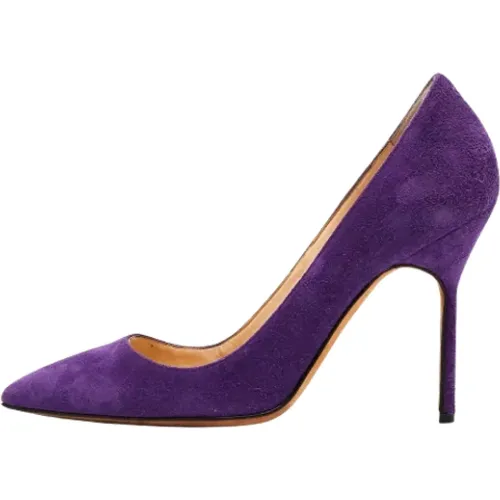 Pre-owned Suede heels , female, Sizes: 3 UK - Manolo Blahnik Pre-owned - Modalova