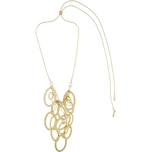 Verstellbare Multi-Ringe Halskette Goldplattierung , Damen, Größe: ONE Size - Dansk Copenhagen - Modalova