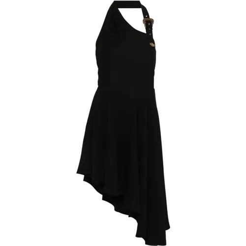 Schwarzes Satin Opaco Kleid - Versace Jeans Couture - Modalova