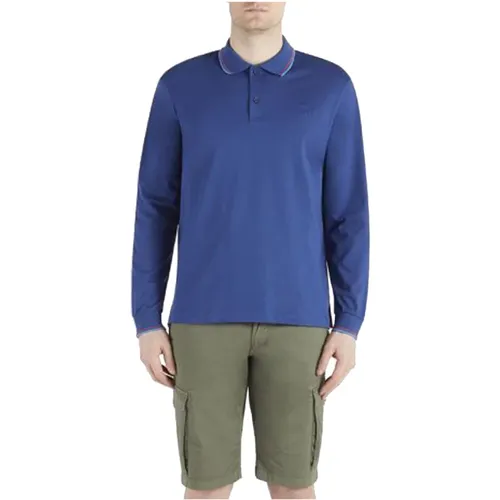 Cotton Polo Shirt with Long Sleeves , male, Sizes: L, M, XL, 3XL, 4XL - PAUL & SHARK - Modalova