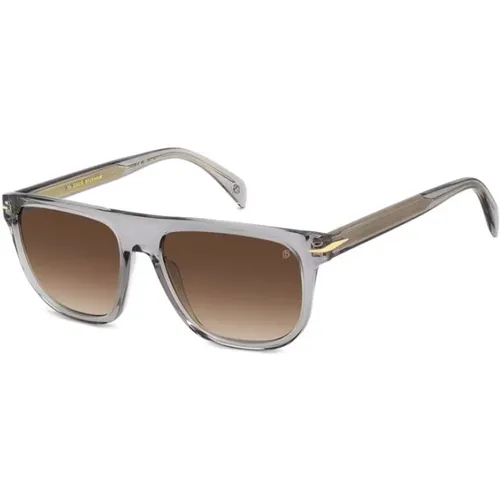 Grey Frame Brown Shaded Sunglasses , unisex, Sizes: 56 MM - Eyewear by David Beckham - Modalova