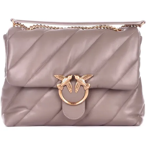 Beige Tasche mit Frontlogo PINKO - pinko - Modalova