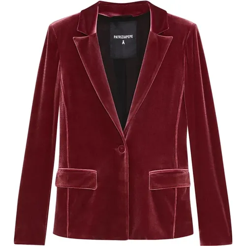 Samt Essential Tailleur Jacke - PATRIZIA PEPE - Modalova