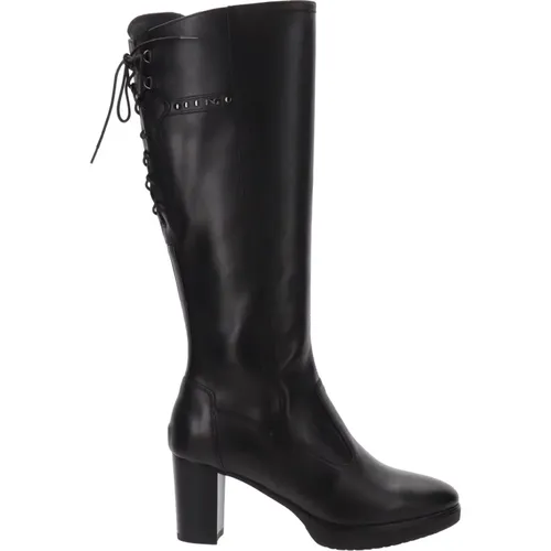 Leather Women Boots with Zip Closure , female, Sizes: 3 UK - Nerogiardini - Modalova