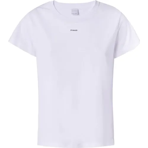 Casual Baumwoll T-Shirt für Frauen , Damen, Größe: S - pinko - Modalova