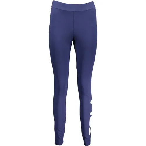 Blaue Logo Print Baumwoll Leggings , Damen, Größe: S - Fila - Modalova