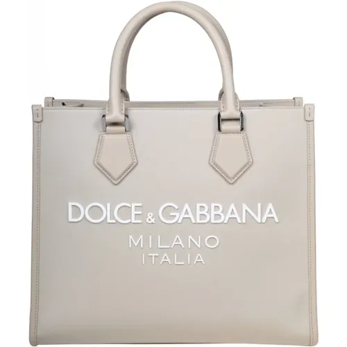 Nylon Shopping Bag with Rubber Logo , male, Sizes: ONE SIZE - Dolce & Gabbana - Modalova